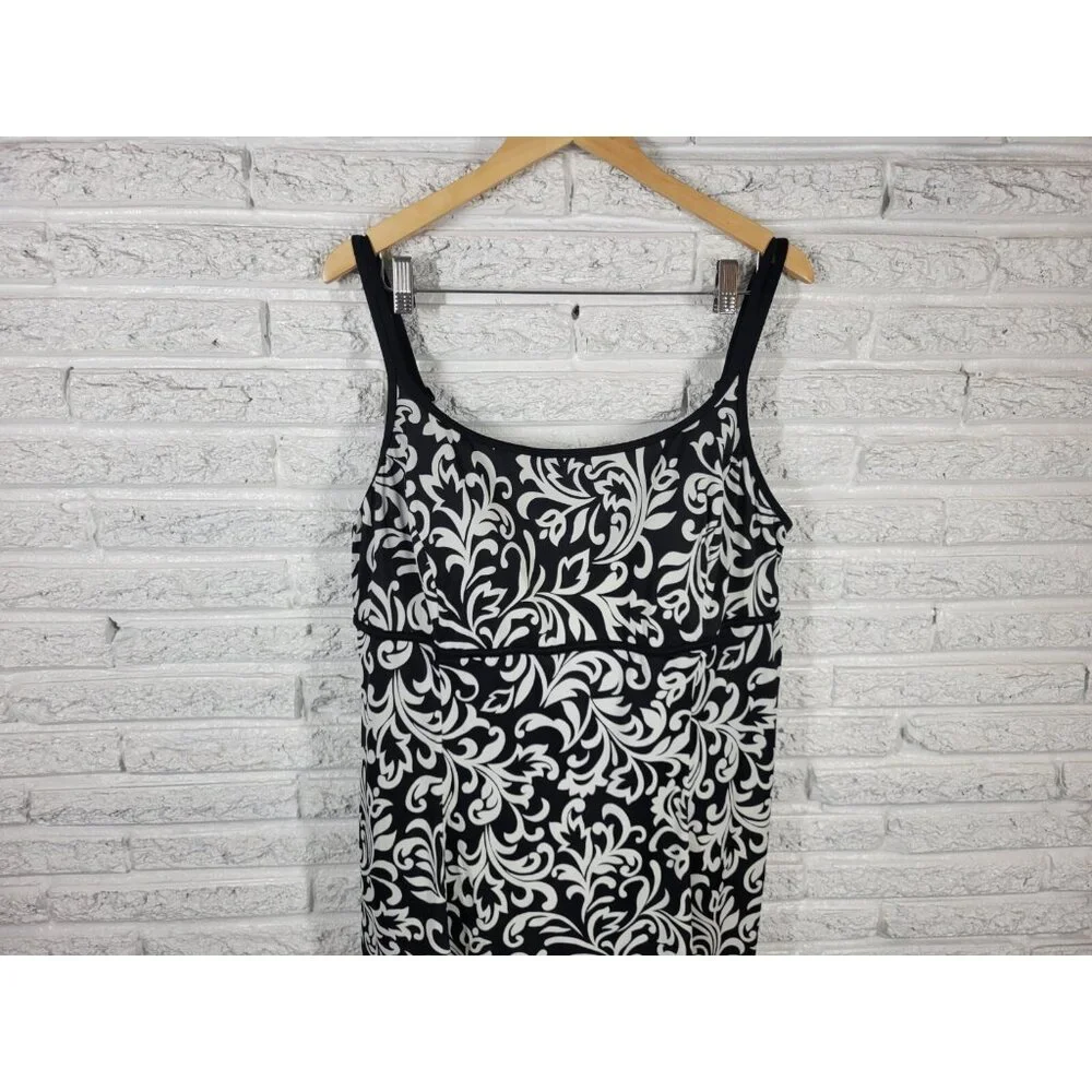 Great Lengths Womens Swimsuit 22 One Piece Skirted Adjustable Spaghetti FLO119E